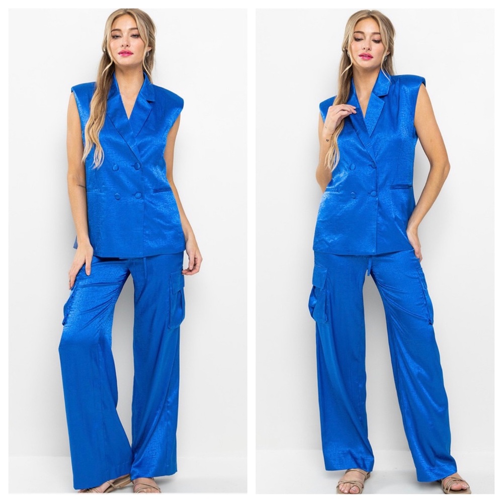 12 Most Fabulous Satin Vest Jacket and Cargo Pants Set